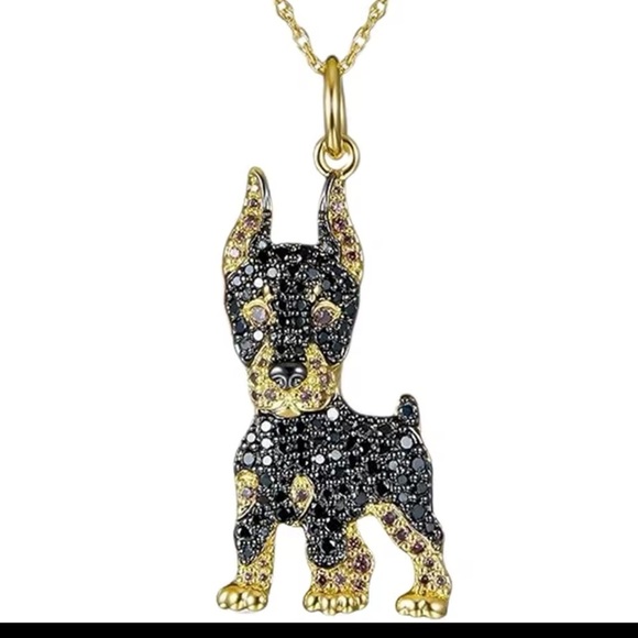 Cute Dobie puppy necklace 19.5” - Picture 2 of 4